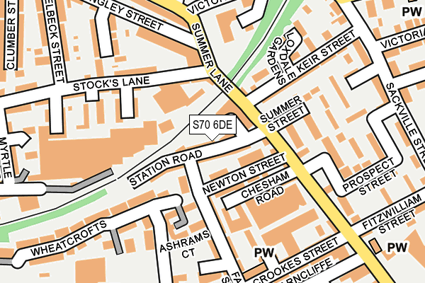 S70 6DE map - OS OpenMap – Local (Ordnance Survey)