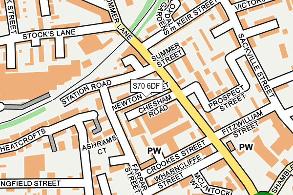 S70 6DF map - OS OpenMap – Local (Ordnance Survey)