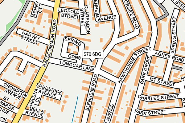 S70 6DG map - OS OpenMap – Local (Ordnance Survey)