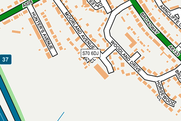 S70 6DJ map - OS OpenMap – Local (Ordnance Survey)
