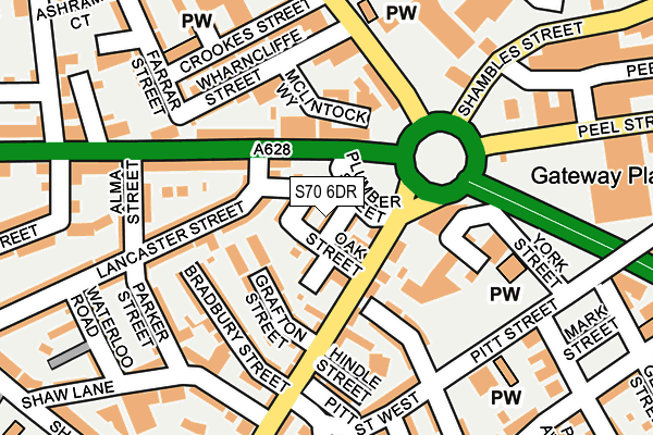 S70 6DR map - OS OpenMap – Local (Ordnance Survey)