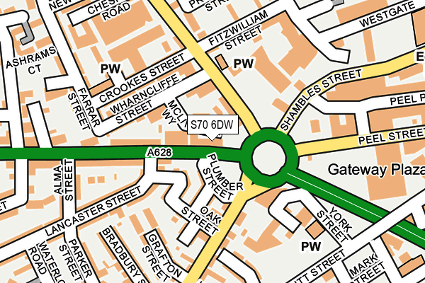 S70 6DW map - OS OpenMap – Local (Ordnance Survey)