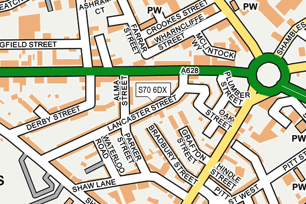 S70 6DX map - OS OpenMap – Local (Ordnance Survey)