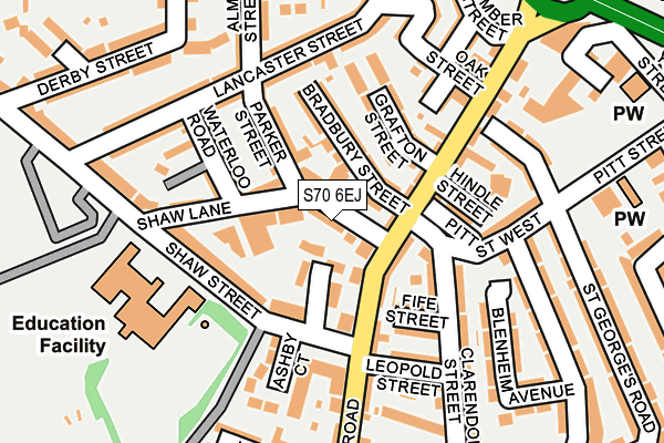 S70 6EJ map - OS OpenMap – Local (Ordnance Survey)