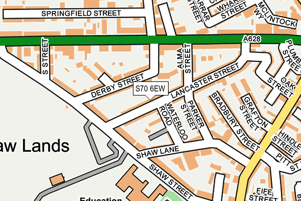 S70 6EW map - OS OpenMap – Local (Ordnance Survey)