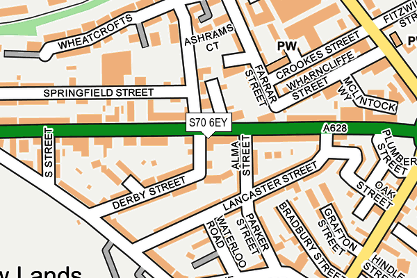 S70 6EY map - OS OpenMap – Local (Ordnance Survey)