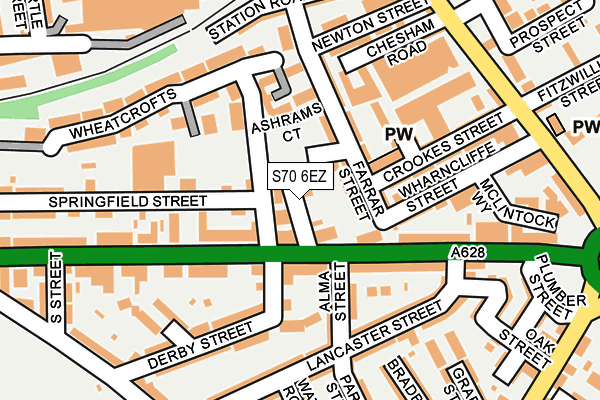 S70 6EZ map - OS OpenMap – Local (Ordnance Survey)