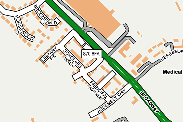 S70 6FA map - OS OpenMap – Local (Ordnance Survey)