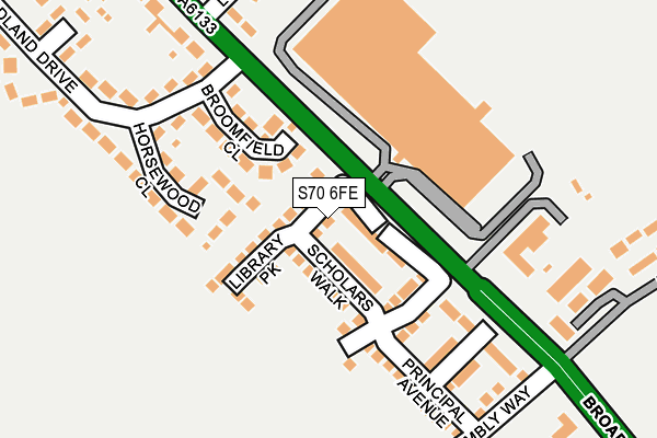 S70 6FE map - OS OpenMap – Local (Ordnance Survey)