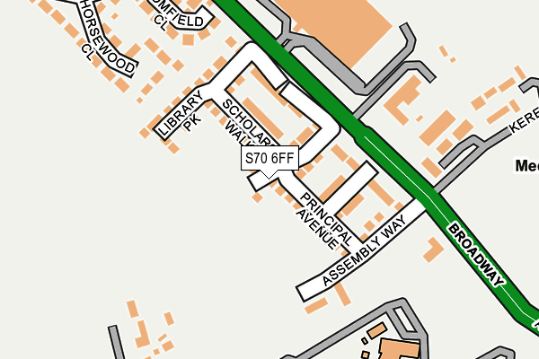 S70 6FF map - OS OpenMap – Local (Ordnance Survey)