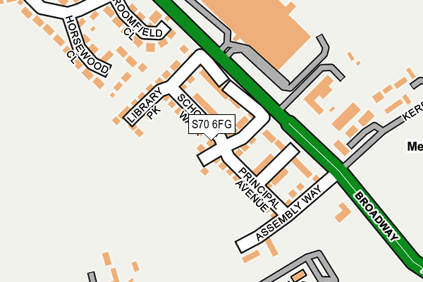 S70 6FG map - OS OpenMap – Local (Ordnance Survey)