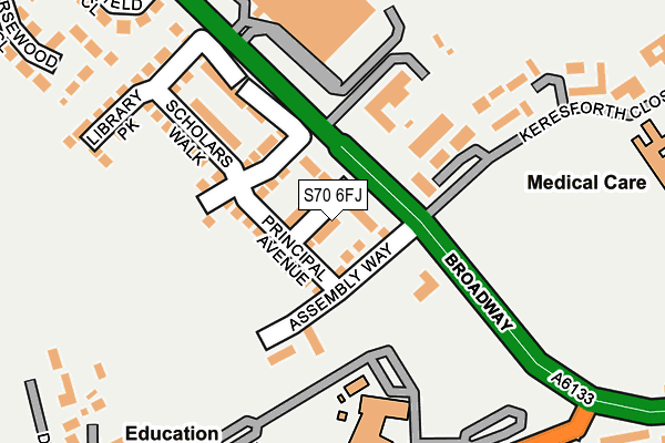 S70 6FJ map - OS OpenMap – Local (Ordnance Survey)