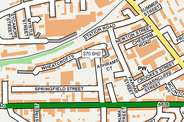 S70 6HD map - OS OpenMap – Local (Ordnance Survey)