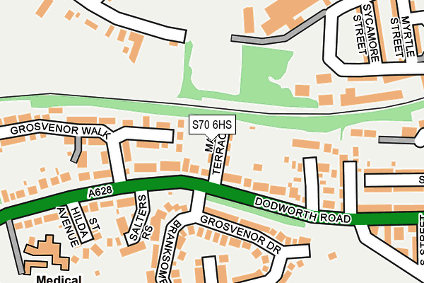 S70 6HS map - OS OpenMap – Local (Ordnance Survey)