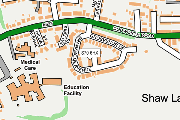 S70 6HX map - OS OpenMap – Local (Ordnance Survey)