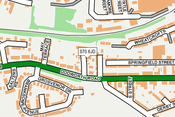S70 6JD map - OS OpenMap – Local (Ordnance Survey)
