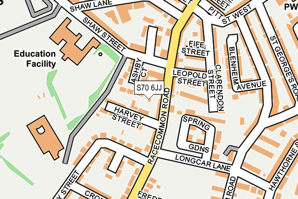 S70 6JJ map - OS OpenMap – Local (Ordnance Survey)
