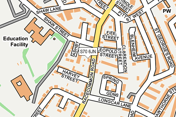 S70 6JN map - OS OpenMap – Local (Ordnance Survey)