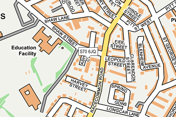 S70 6JQ map - OS OpenMap – Local (Ordnance Survey)