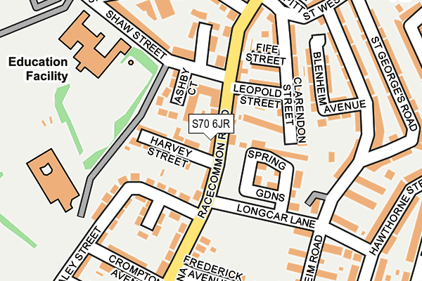 S70 6JR map - OS OpenMap – Local (Ordnance Survey)
