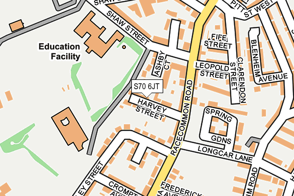 S70 6JT map - OS OpenMap – Local (Ordnance Survey)