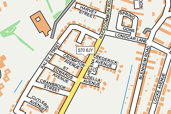 S70 6JY map - OS OpenMap – Local (Ordnance Survey)