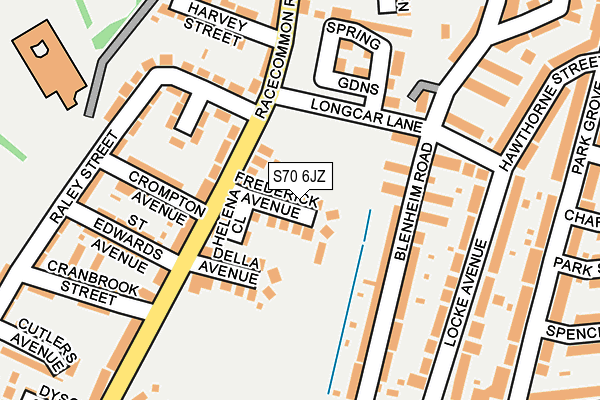 S70 6JZ map - OS OpenMap – Local (Ordnance Survey)
