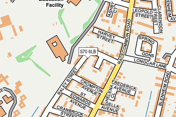 S70 6LB map - OS OpenMap – Local (Ordnance Survey)