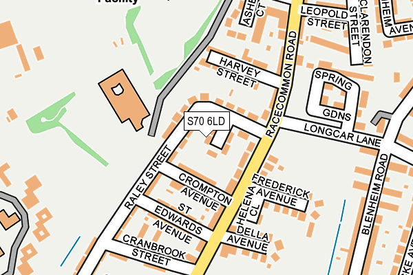S70 6LD map - OS OpenMap – Local (Ordnance Survey)
