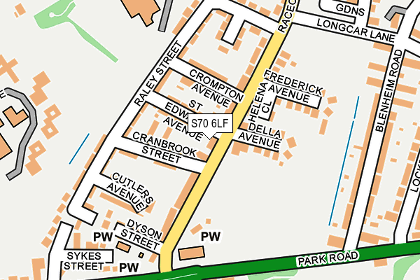S70 6LF map - OS OpenMap – Local (Ordnance Survey)
