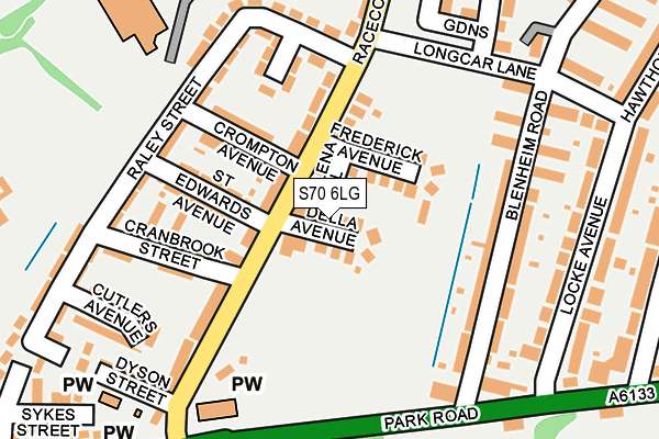 S70 6LG map - OS OpenMap – Local (Ordnance Survey)