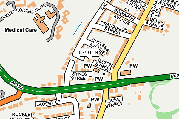 S70 6LN map - OS OpenMap – Local (Ordnance Survey)