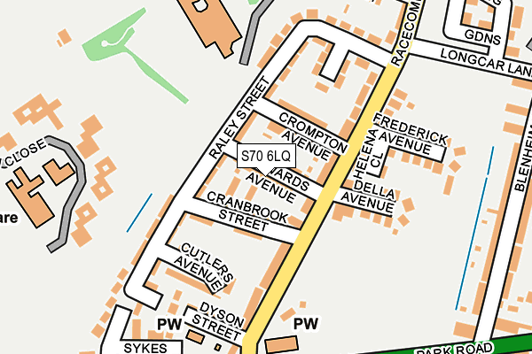 S70 6LQ map - OS OpenMap – Local (Ordnance Survey)