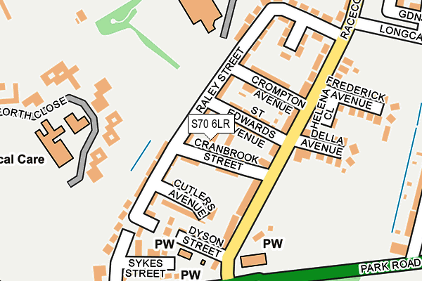 S70 6LR map - OS OpenMap – Local (Ordnance Survey)