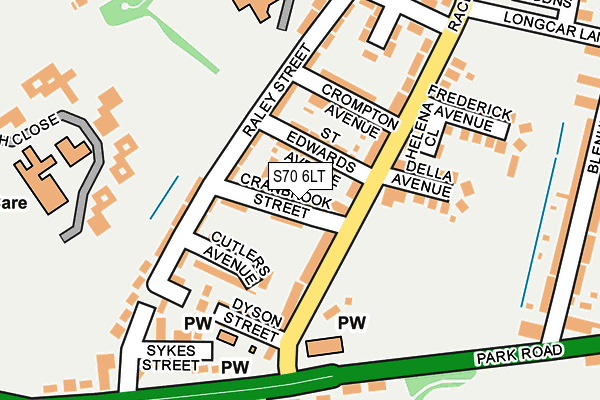 S70 6LT map - OS OpenMap – Local (Ordnance Survey)