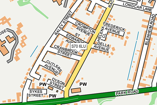 S70 6LU map - OS OpenMap – Local (Ordnance Survey)