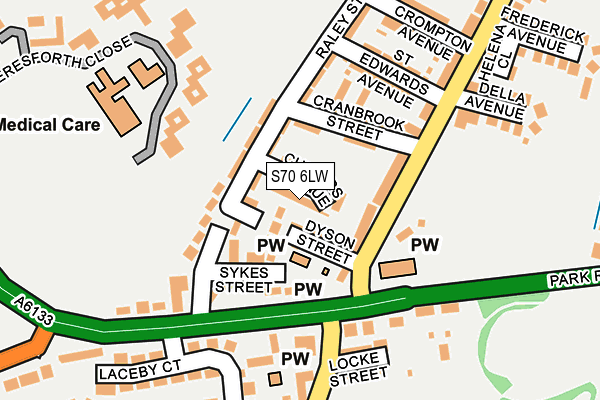 S70 6LW map - OS OpenMap – Local (Ordnance Survey)