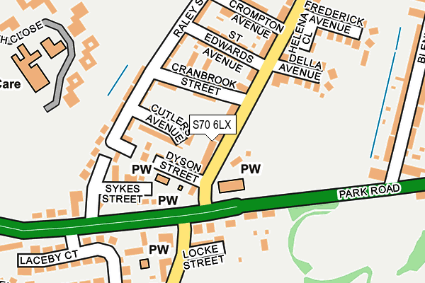 S70 6LX map - OS OpenMap – Local (Ordnance Survey)