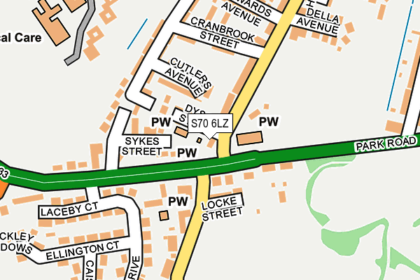 S70 6LZ map - OS OpenMap – Local (Ordnance Survey)