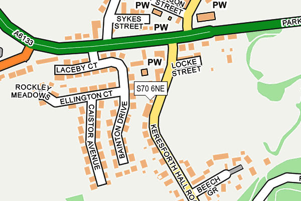 S70 6NE map - OS OpenMap – Local (Ordnance Survey)