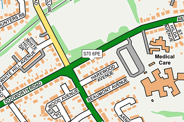 S70 6PE map - OS OpenMap – Local (Ordnance Survey)