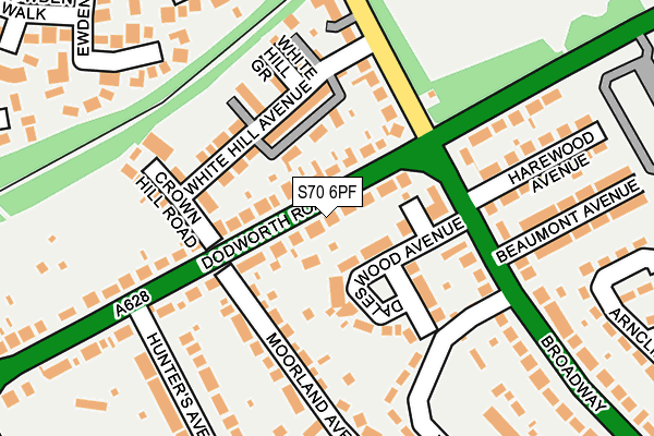 S70 6PF map - OS OpenMap – Local (Ordnance Survey)