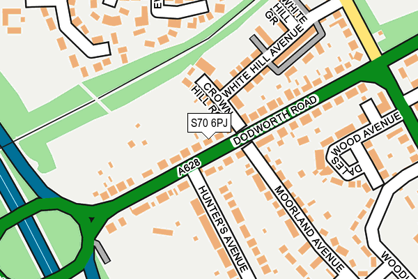 S70 6PJ map - OS OpenMap – Local (Ordnance Survey)