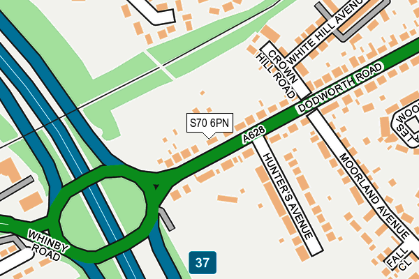 S70 6PN map - OS OpenMap – Local (Ordnance Survey)