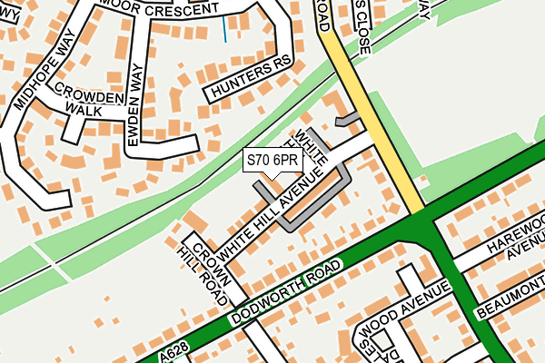S70 6PR map - OS OpenMap – Local (Ordnance Survey)