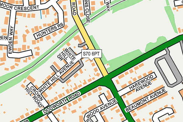 S70 6PT map - OS OpenMap – Local (Ordnance Survey)