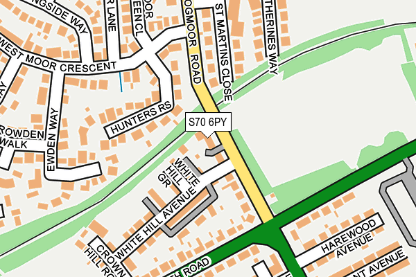 S70 6PY map - OS OpenMap – Local (Ordnance Survey)