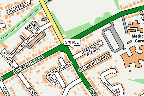 S70 6QE map - OS OpenMap – Local (Ordnance Survey)