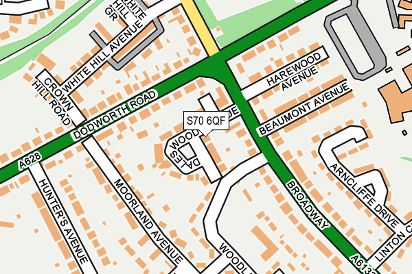 S70 6QF map - OS OpenMap – Local (Ordnance Survey)