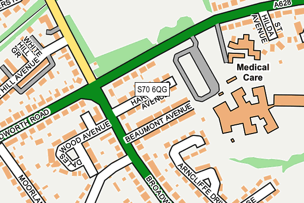 S70 6QG map - OS OpenMap – Local (Ordnance Survey)